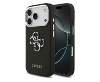 Guess Grained Big 4G & Classic Logo do iPhone 17 Pro czarny - 1365539 - zdjęcie 1